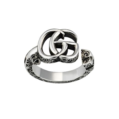 gucci gg marmont sterling silver ring|interlocking g ring in silver.